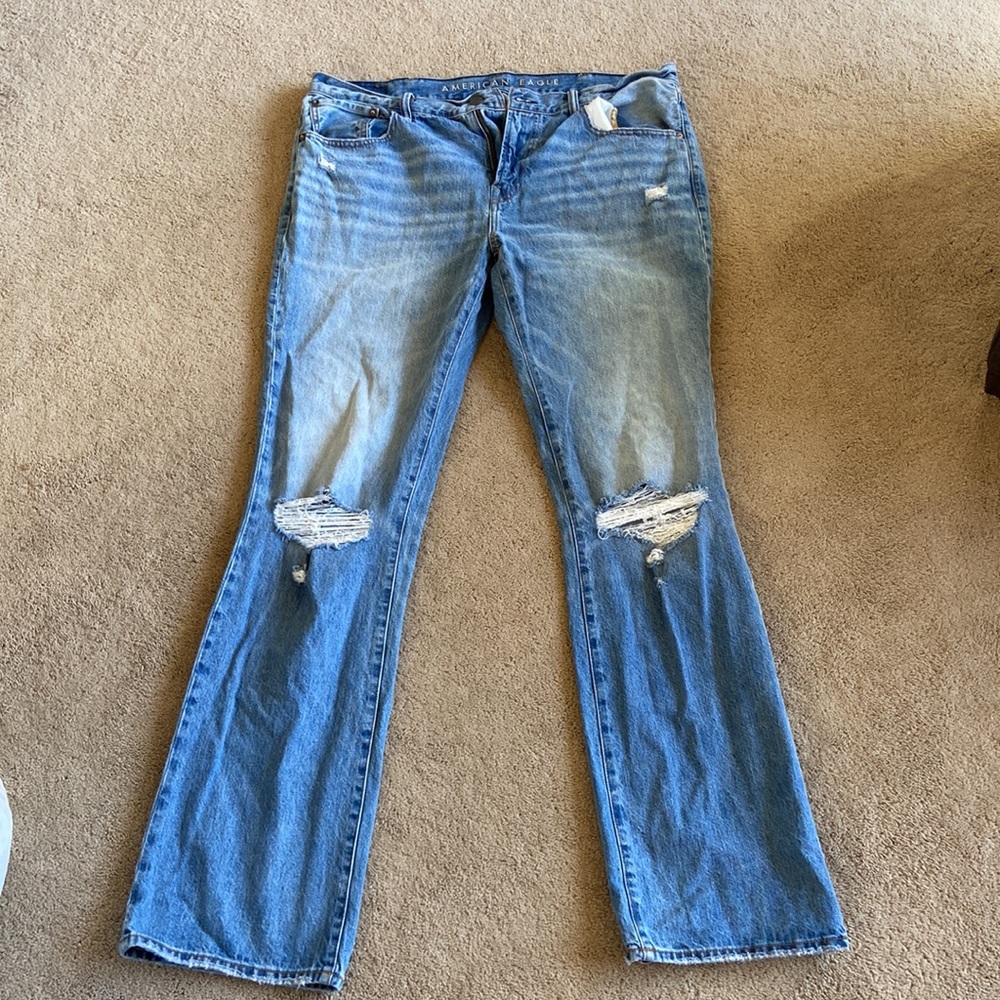 American Eagle Denim Blue Ripped Jeans Original Bootcut